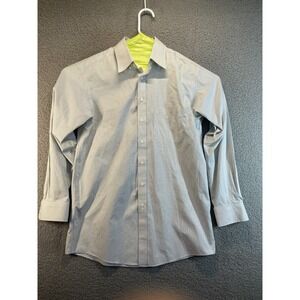 Roundtree & Yorke Gold Label Dress Shirt Mens 15.5 33  Plaid  Non Iron‎ Pinpoint